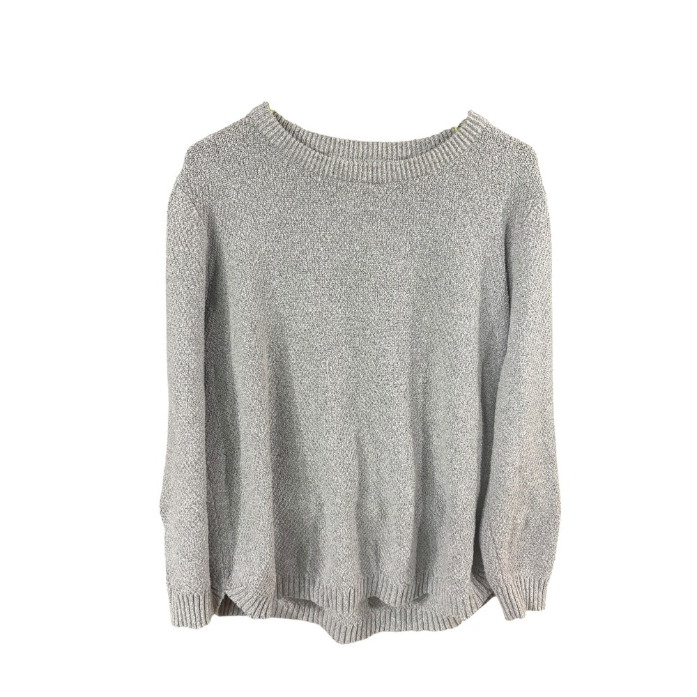 Pink Clover Womens Gray Marl Textured Knit Crewneck Sweater 2X Plus Pullover
